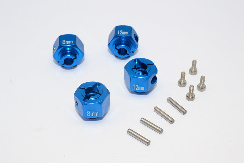 HPI Crawler King Aluminum Hex Adapter (12X8mm) - 4 Pcs Set Blue