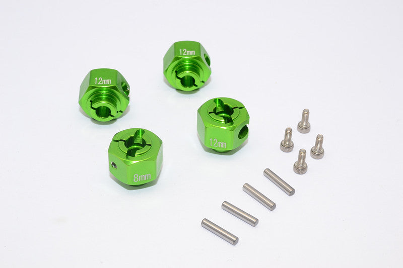 HPI Crawler King Aluminum Hex Adapter (12X8mm) - 4Pcs Set Green