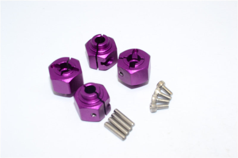 HPI Crawler King Aluminum Hex Adapter (12X8mm) - 4Pcs Set Purple