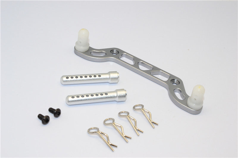 HPI Crawler King Aluminum Front Body Mount With Delrin Posts - 1Pc Set Gray Silver