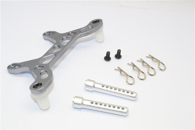 HPI Crawler King Aluminum Rear Body Mount With Delrin Posts - 1Pc Set Gray Silver
