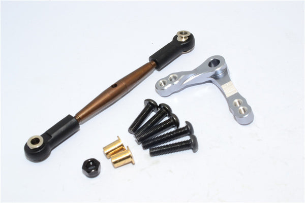 HPI Crawler King Aluminum Servo Saver & Tie Rod - 2Pcs Set Gray Silver