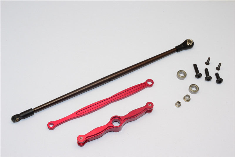 HPI Crawler King Aluminum Suspension Rod & Spring Steel Thread Shaft - 3Pcs Set Red
