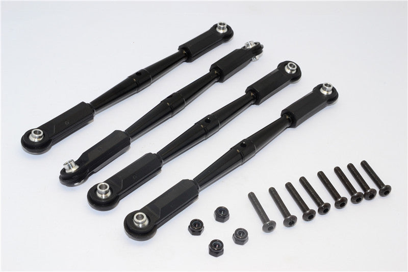 HPI Crawler King Aluminum Front+Rear Anti-Thread Link Parts (310mm Wheelbase) - 4Pcs Set Black