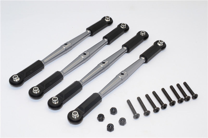 HPI Crawler King Aluminum Front+Rear Anti-Thread Link Parts (295mm Wheelbase) - 4Pcs Set Gray Silver