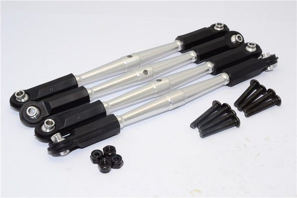 HPI Crawler King Aluminum Front+Rear Anti-Thread Link Parts (295mm Wheelbase) - 4Pcs Set Silver