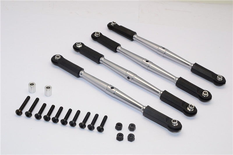 HPI Crawler King Aluminum Front+Rear Anti-Thread Link Parts (310mm Wheelbase) - 4Pcs Set Gray Silver