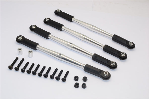 HPI Crawler King Aluminum Front+Rear Anti-Thread Link Parts (310mm Wheelbase) - 4Pcs Set Silver