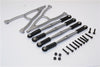 HPI Crawler King Aluminum Front+Rear Y Plate & Link Parts (For 295mm Wheelbase) - 6Pcs Set Gray Silver