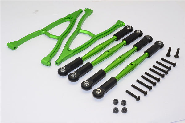 HPI Crawler King Aluminum Front+Rear Y Plate & Link Parts (For 295mm Wheelbase) - 6Pcs Set Green