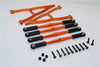 HPI Crawler King Aluminum Front+Rear Y Plate & Link Parts (For 295mm Wheelbase) - 6Pcs Set Orange