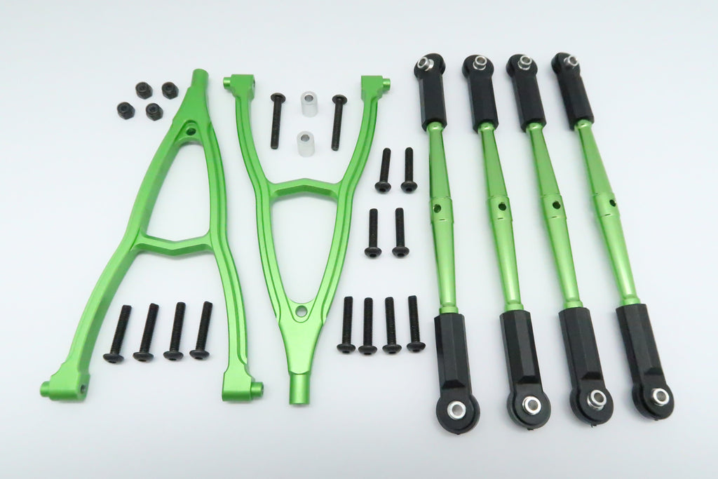 HPI Crawler King Aluminum Front+Rear Y Plate & Link Parts (For 310mm Wheelbase) - 6Pcs Set Green