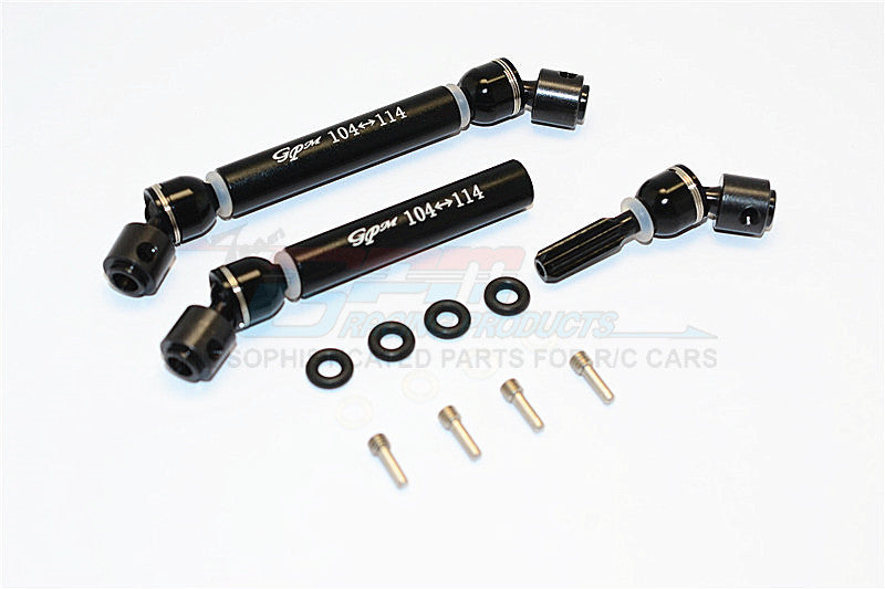 HPI Crawler King Steel+Aluminum Front & Rear Main Drive Shaft (104mm-114mm) - 1Pr Set Black