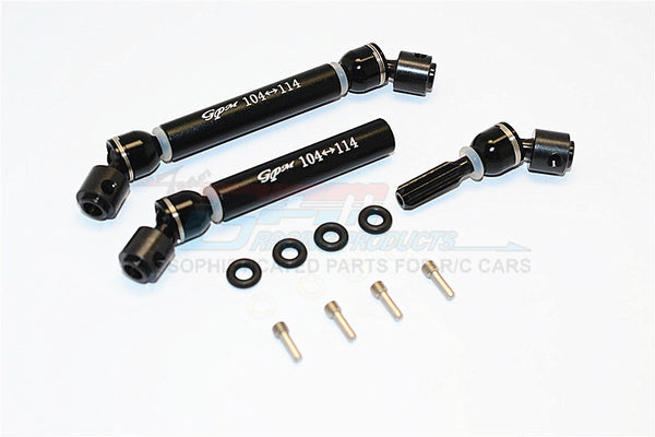 HPI Crawler King Steel+Aluminum Front & Rear Main Drive Shaft (104mm-114mm) - 1Pr Set Black