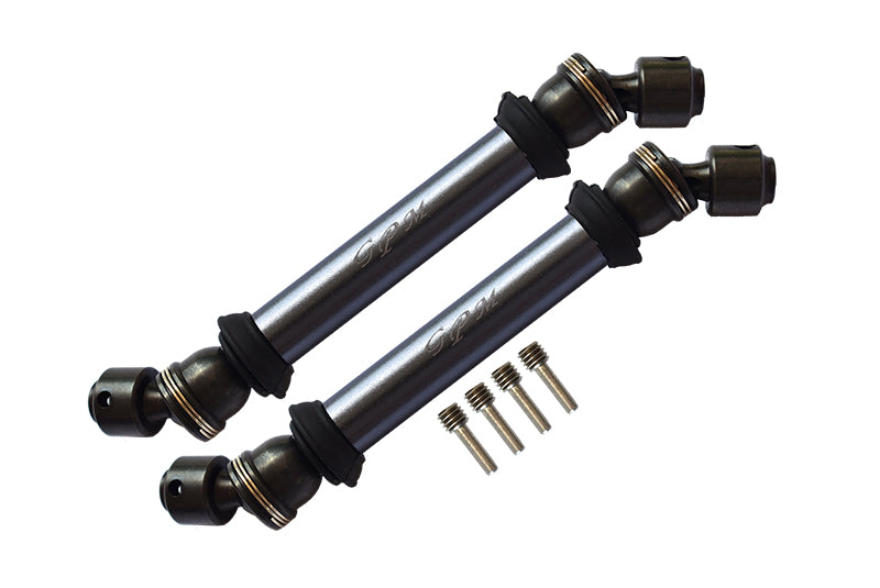 Axial Capra 1.9 Unlimited Trail Buggy Steel+Aluminium Front+ Rear CVD Drive Shaft - 2Pc Set Gray Silver
