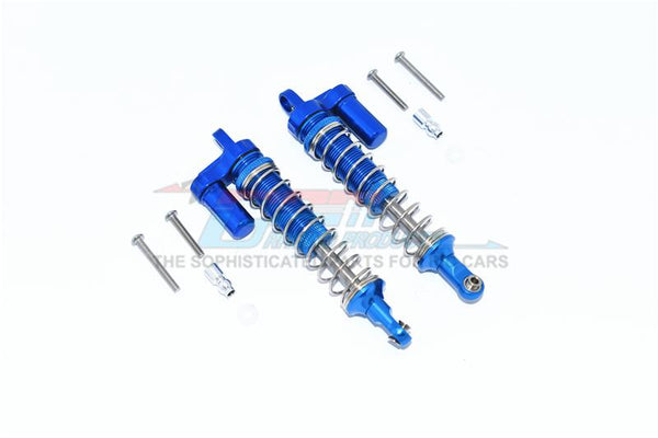 Axial Capra 1.9 Unlimited Trail Buggy Aluminum Front Or Rear L-Shape Piggy Back Spring Dampers 100mm - 2Pc Set Blue