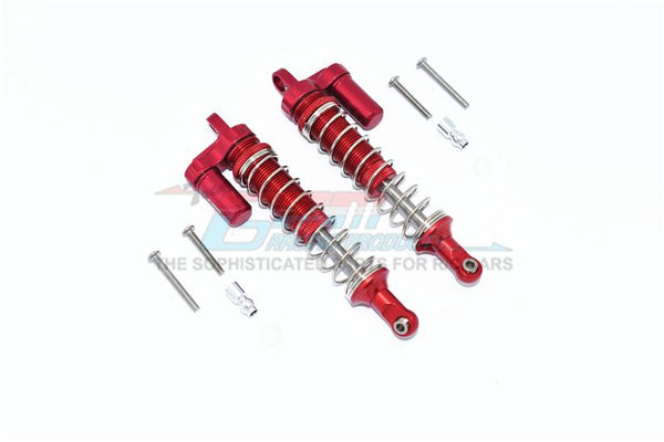 Axial Capra 1.9 Unlimited Trail Buggy Aluminum Front Or Rear L-Shape Piggy Back Spring Dampers 100mm - 2Pc Set Red