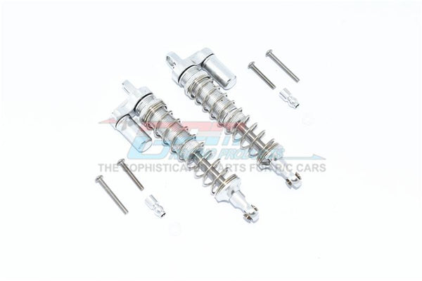 Axial Capra 1.9 Unlimited Trail Buggy Aluminum Front Or Rear L-Shape Piggy Back Spring Dampers 100mm - 2Pc Set Silver