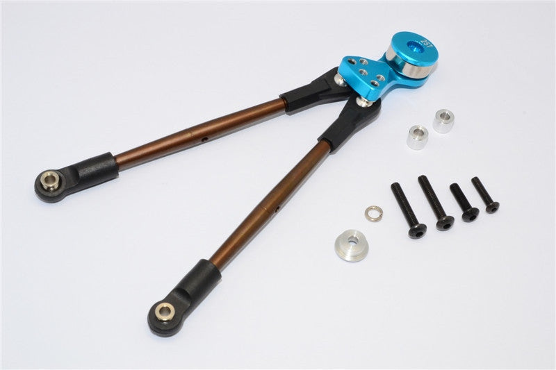 Traxxas Craniac Spring Steel Tie Rod With Aluminum Hi-Torque Servo Saver 25T - 1 Set Sky Blue