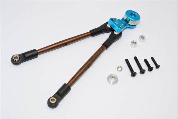 Traxxas Craniac Spring Steel Tie Rod With Aluminum Hi-Torque Servo Saver 25T - 1 Set Sky Blue