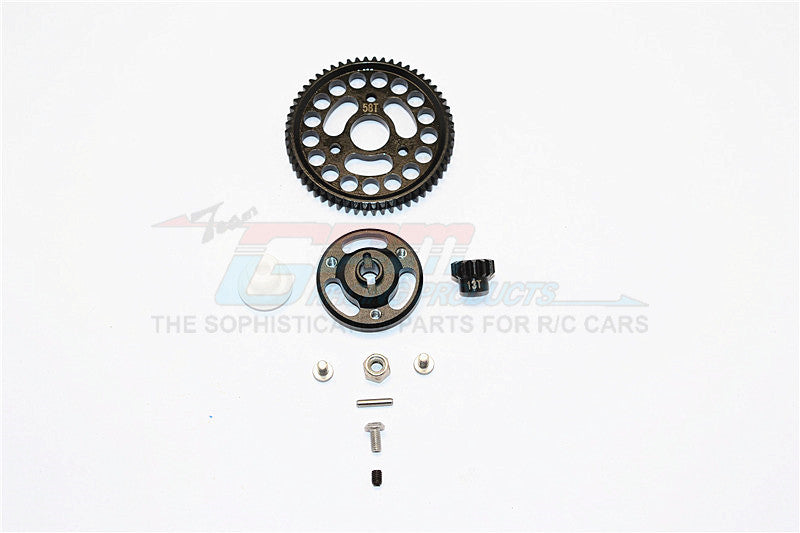 Traxxas Craniac Aluminum Spur Gear Adapter+Steel Gear 58T & 13T - 1 Set Black