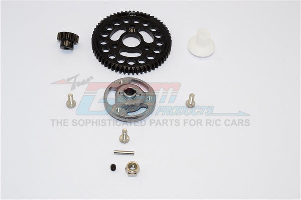 Traxxas Craniac Aluminum Spur Gear Adapter+Steel Gear 58T & 14T - 1 Set Gray Silver