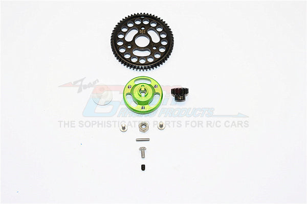 Traxxas Craniac Aluminum Spur Gear Adapter+Steel Gear 58T & 14T - 1 Set Green