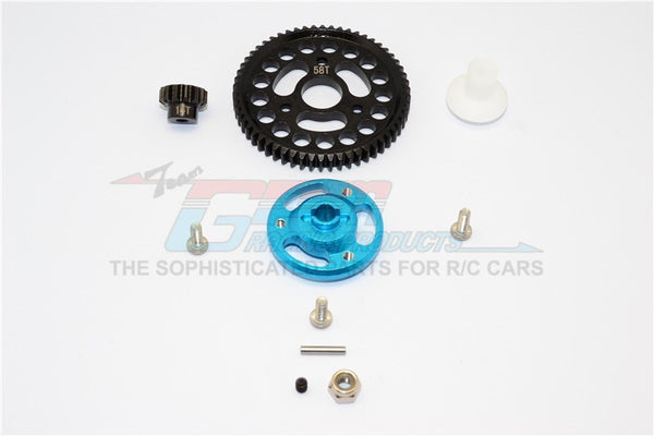 Traxxas Craniac Aluminum Spur Gear Adapter+Steel Gear 58T & 14T - 1 Set Sky Blue