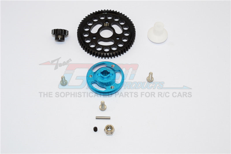 Traxxas Craniac Aluminum Spur Gear Adapter+Steel Gear 58T & 15T - 1 Set? Sky Blue