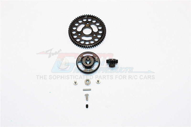 Traxxas Craniac Aluminum Spur Gear Adapter+Steel Gear 58T & 16T - 1 Set Black
