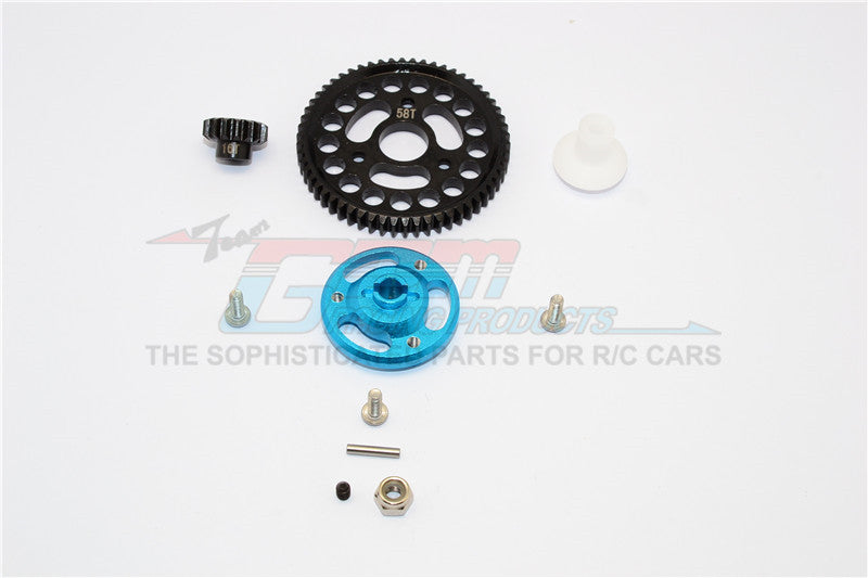 Traxxas Craniac Aluminum Spur Gear Adapter+Steel Gear 58T & 16T - 1 Set? Sky Blue