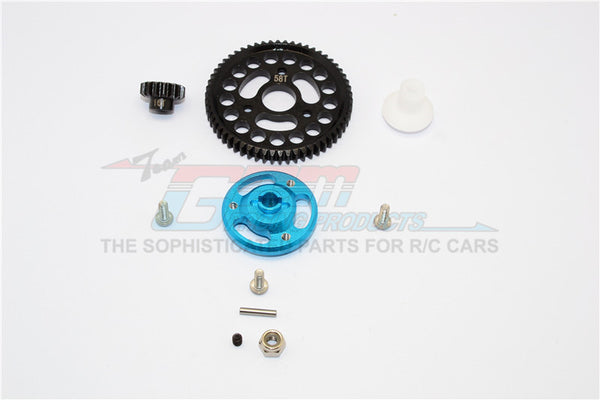 Traxxas Craniac Aluminum Spur Gear Adapter+Steel Gear 58T & 16T - 1 Set? Sky Blue