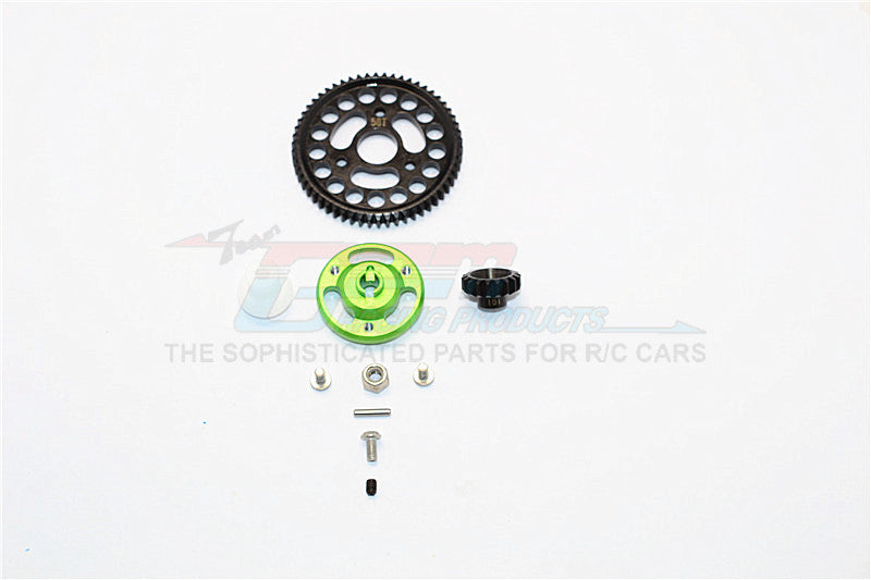 Traxxas Craniac Aluminum Spur Gear Adapter+Steel Gear 58T & 18T - 1 Set Green