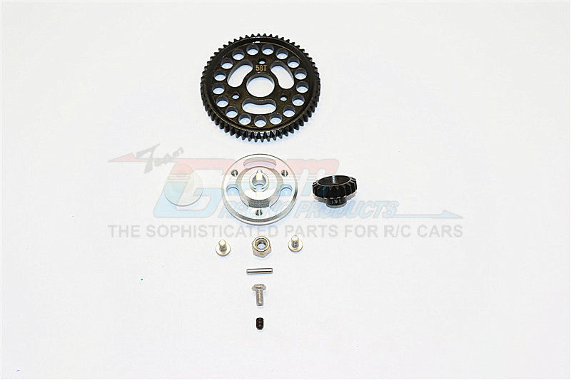 Traxxas Craniac Aluminum Spur Gear Adapter+Steel Gear 58T & 19T - 1 Set Silver