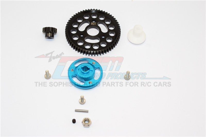 Traxxas Craniac Aluminum Spur Gear Adapter+Steel Gear 60T & 14T - 1 Set Sky Blue