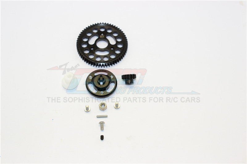 Traxxas Craniac Aluminum Spur Gear Adapter+Steel Gear 60T & 15T - 1 Set Black