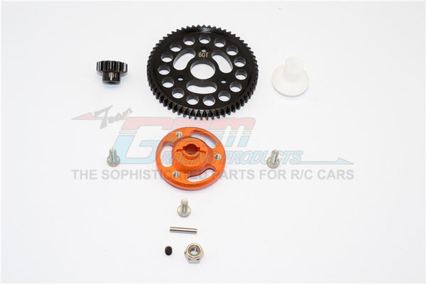 Traxxas Craniac Aluminum Spur Gear Adapter+Steel Gear 60T & 15T - 1 Set Orange