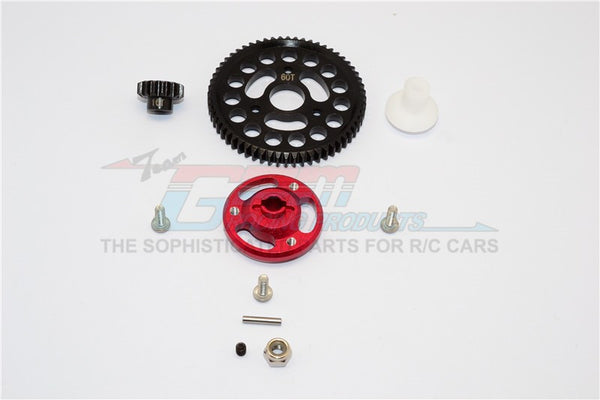Traxxas Craniac Aluminum Spur Gear Adapter+Steel Gear 60T & 16T - 1 Set Red