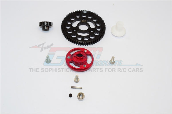 Traxxas Craniac Aluminum Spur Gear Adapter+Steel Gear 60T & 17T - 1 Set Red