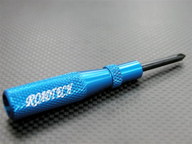 Aluminum Cross Screw Driver With 4.0mm Steel Pin - 1Pc Blue