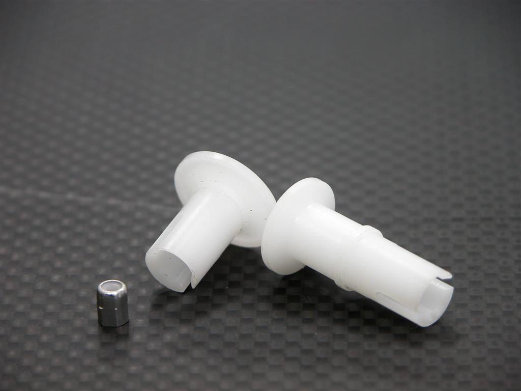Team Associated RC18T Delrin Front/Rear Ball Differential Joint With Lock Nut- 2 Pcs Set White