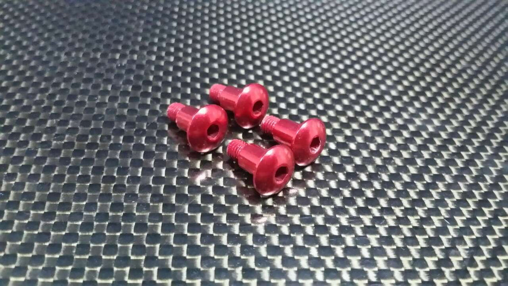 Tamiya DF-02 Aluminum King Pin Screws - 4 Pcs Set Red