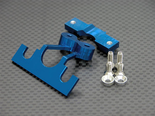 Tamiya DF-02 Aluminum Rear Wing Mount With Screws & Washers - 2Pcs Set Blue