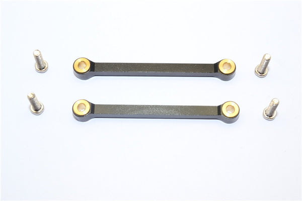 Tamiya DF-02 Aluminum Front Upper Arm (Tie Rod Design) With Screws & Bronze Collars - 1Pr Set Black