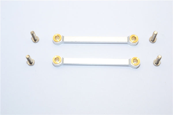 Tamiya DF-02 Aluminum Front Upper Arm (Tie Rod Design) With Screws & Bronze Collars - 1Pr Set Gray Silver