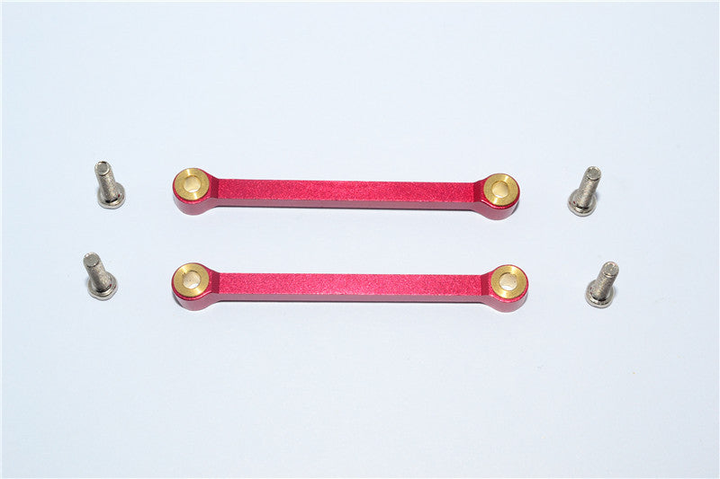 Tamiya DF-02 Aluminum Front Upper Arm (Tie Rod Design) With Screws & Bronze Collars - 1Pr Set Red