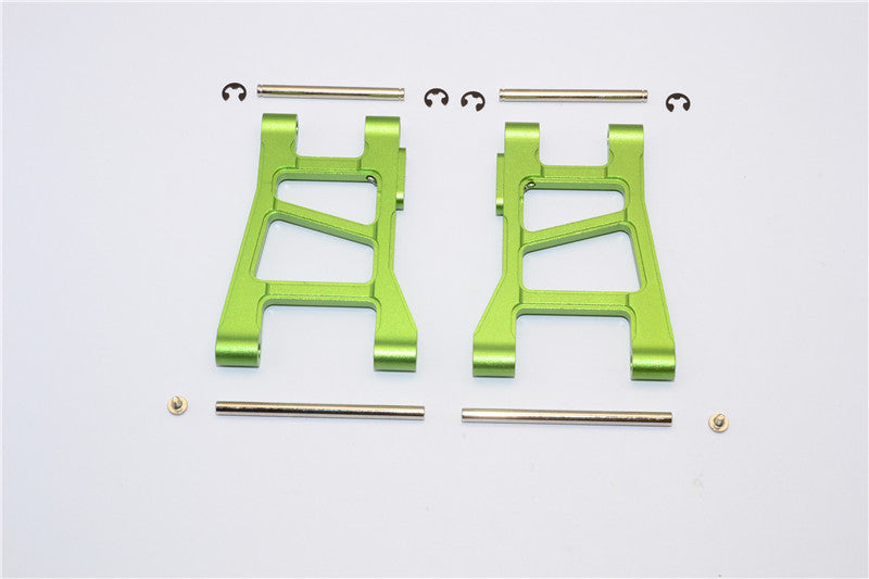 Tamiya DF-02 Aluminum Front Lower Arm With Pins & 2.5mm E-Clips & Delrin Collars & Screws - 1Pr Set Green