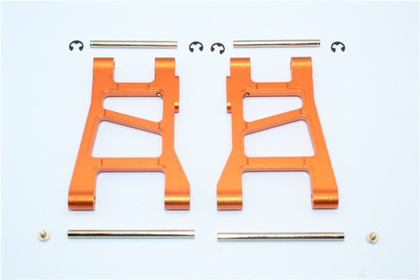 Tamiya DF-02 Aluminum Front Lower Arm With Pins & 2.5mm E-Clips & Delrin Collars & Screws - 1Pr Set Orange