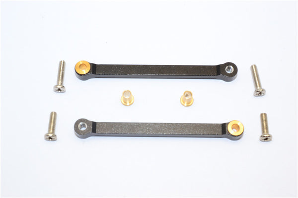 Tamiya DF-02 Aluminum Rear Upper Arm (Tie Rod Design) With Bronze Collars - 1Pr Set Black
