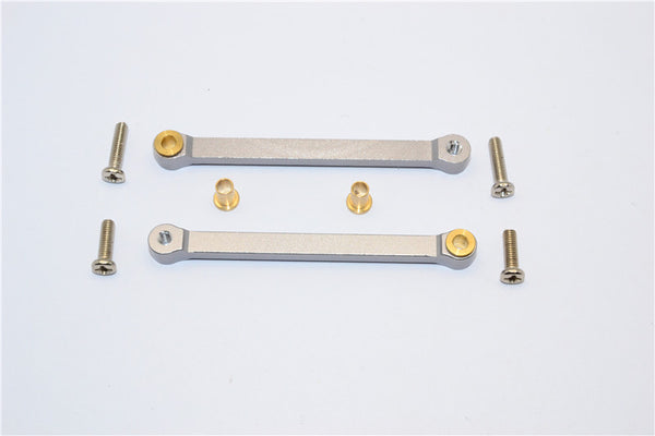 Tamiya DF-02 Aluminum Rear Upper Arm (Tie Rod Design) With Bronze Collars - 1Pr Set Gray Silver